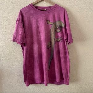 The Mountain Lizard T Shirt XL Kitsch Funky Retro Short Sleeve Cotton Tie Dyed
